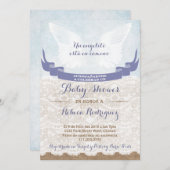 Spanish Baby Shower Invitation with Angel Wings (Front/Back)