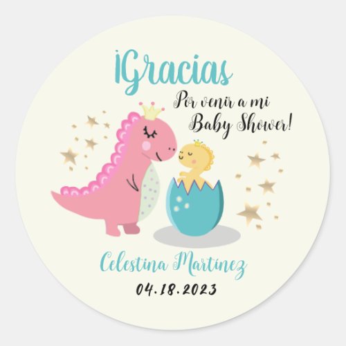 Spanish Baby ShowerPegatina Baby Shower  Classic Round Sticker