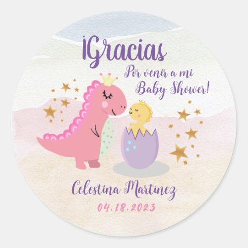 Spanish Baby ShowerPegatina para Baby Shower Classic Round Sticker