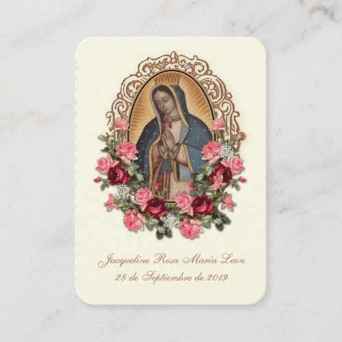 SPANISH BAPTISM RECUERDO BAUTIZO RELIGIOUS PRAYER  BUSINESS CARD