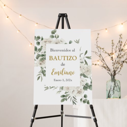 Spanish Baptism welcome sign