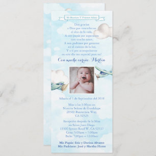 Spanish Bautizo 1er Año Baptism 1st Birthday Party Invitation