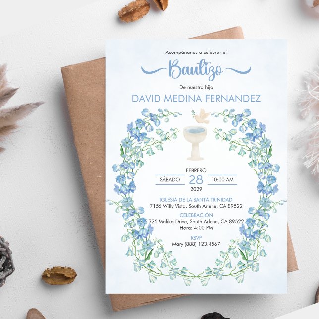 Spanish Bautizo Invitacion Cute Chalice Baptism Invitation (Creator Uploaded)