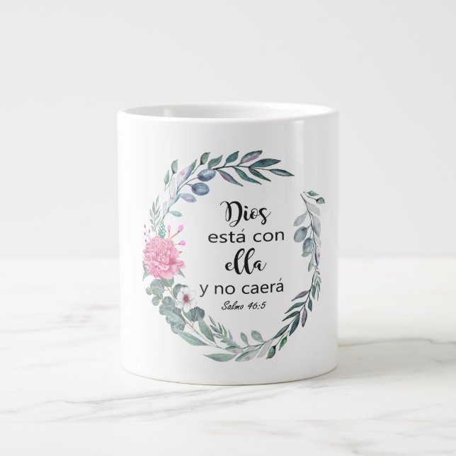 spanish, bible, spanish bible verse, dios está con giant coffee mug (Front)