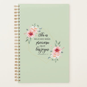 Spanish bible verse Proverbios 31:10 Planner