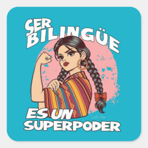Spanish Bilingual Teacher ESL Maestra Bilingüe Square Sticker