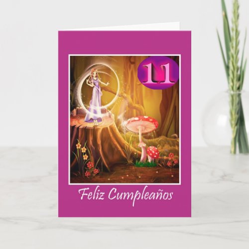 Spanish birthday for 11 year old girl with fairy card