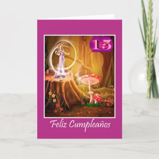 Spanish birthday for 15 year old girl with fairy card