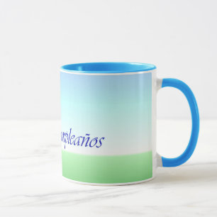 Spanish Birthday Green Blue Ringer Mug