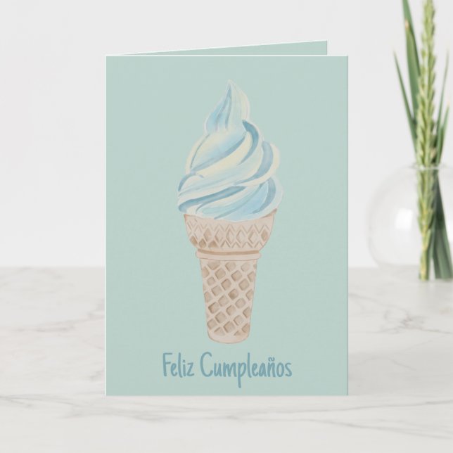 Spanish Birthday Ice Cream Card (Front)