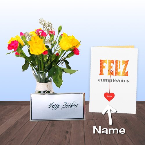 Spanish Birthday Personalized name FELIZ Card