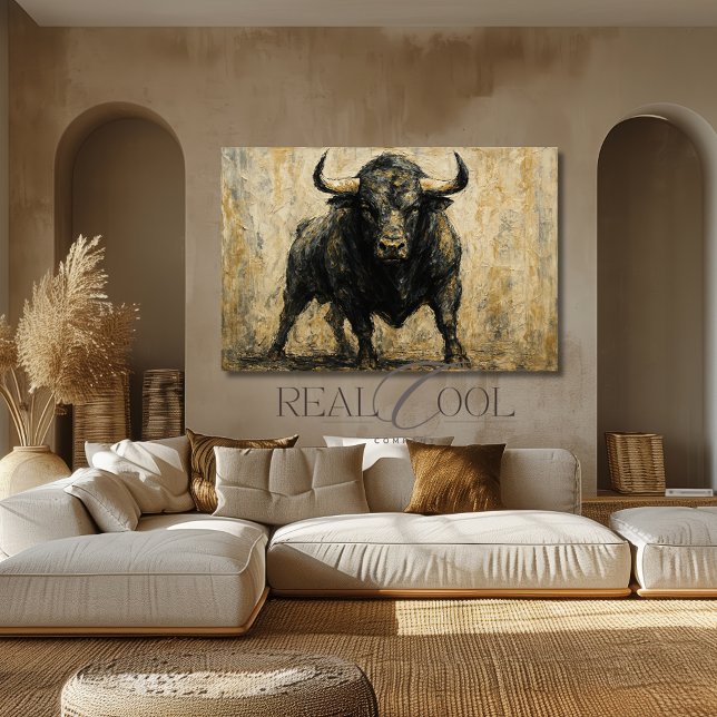 Spanish Black Bull Acrylic Watercolor Art Print (Creator Uploaded)