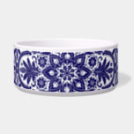 Spanish Blue Flower Pet Bowl<br><div class="desc">10% of profits are donated to dog rescue groups! Where modern style meets luxury comfort.</div>