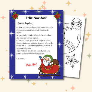 Spanish Blue Letter From Santa Carta de Papá Noel