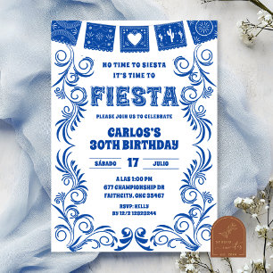 Spanish Blue Talavera Birthday Fiesta Invitation