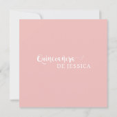 Spanish,Blush Pink and Burgundy Floral Quinceañera Invitation (Back)