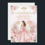 Spanish Blush Pink Princess Gold 15 Años Birthday Invitation<br><div class="desc">EDITABLE Spanish Blush Pink Princess Gold 15 Años Birthday Invitation
Elegant Pink Princess Dress Floral Blossoms Mis Quince Invitation
Quinceañera 15 Anos,  16th Birthday Gold Glitter</div>