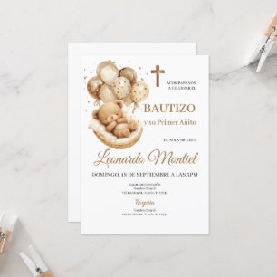 Spanish Boho Baptism Floral Invitation