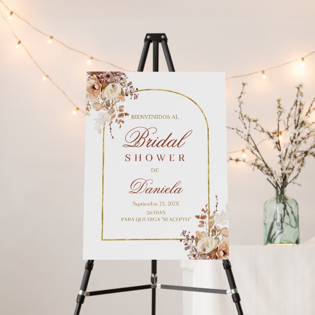 Spanish Boho Bridal Shower Welcome sign (In Situ (Stand))