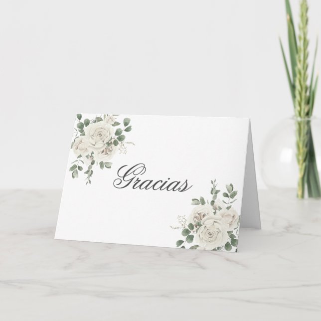 Spanish Boho Wedding Letterpress Thank You Card (Front)