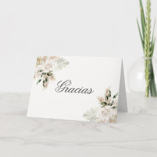 Spanish Boho Wedding Letterpress Thank You Card
