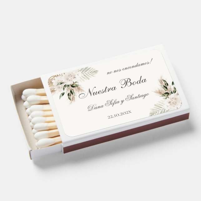 Spanish Boho Wedding Matchboxes (Front Open)