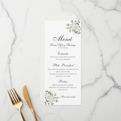 Spanish Boho Wedding Menu