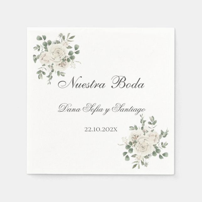 Spanish Boho Wedding Napkins (Front)