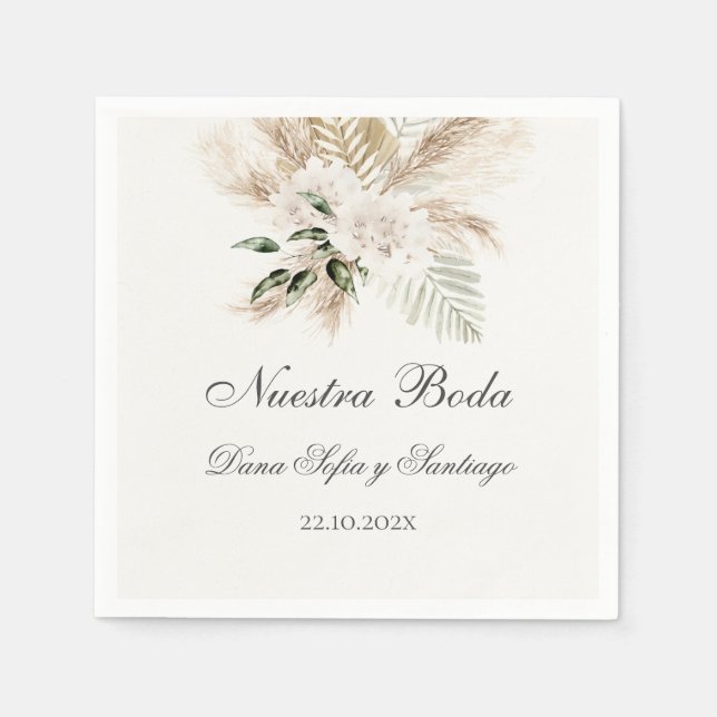 Spanish Boho Wedding Napkins (Front)
