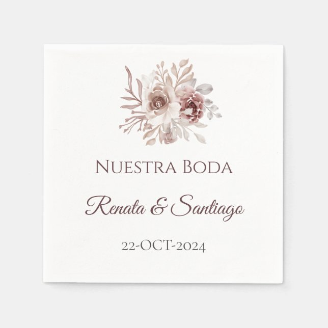 Spanish Boho Wedding Napkins (Front)