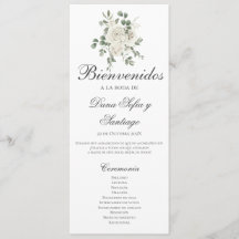 Spanish Boho Wedding Program