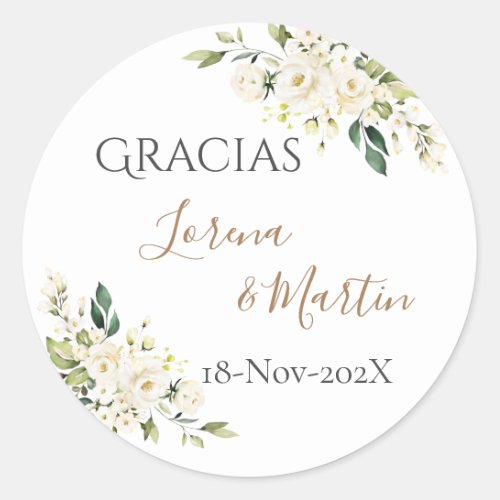 Spanish Boho Wedding round sticker 