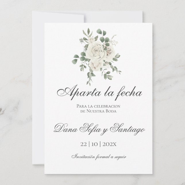 Spanish Boho Wedding Save the Date (Front)