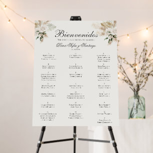 Spanish Boho Wedding Seating Chart Foam Board