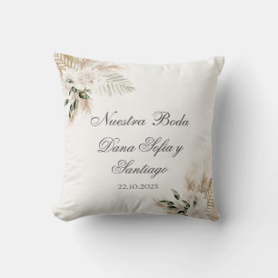 Spanish Boho Wedding Throw Pillow