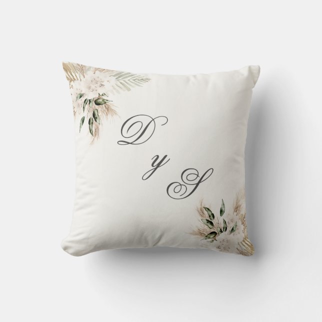 Spanish Boho Wedding Throw Pillow (Front)