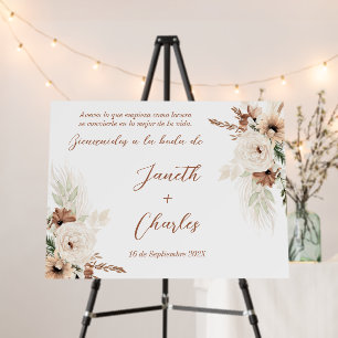 Spanish Boho Wedding Welcome sign, Cartel de Boda Foam Board