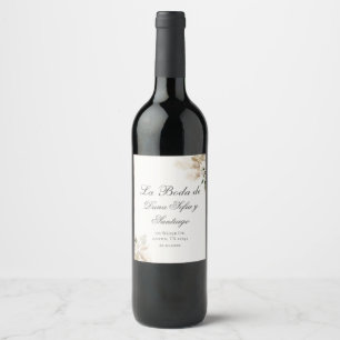 Spanish Boho Wedding Wine Label