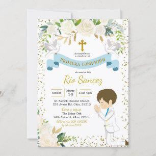 Spanish Boy First Holy Communion Invitation