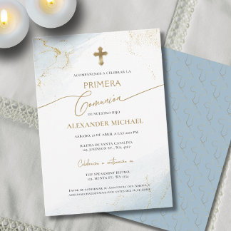 Spanish Boy First Holy Communion Primera Comunion  Invitation