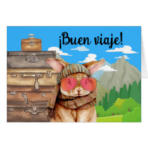 Spanish Buen Viaje Bon Voyage Rabbit Cards