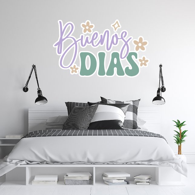 Spanish Buenos Dias or Good Morning Flower Wall Decal (Creator Uploaded)