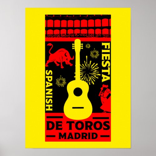 Spanish Bull Fight Corrida De Toros Poster