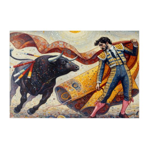 Spanish bull fighter acrylic print