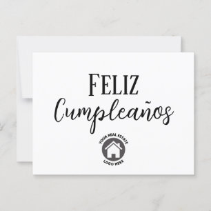 Spanish Business Real Estate Happy Birthday Logo Postcard