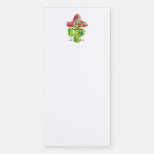 Spanish Cactus Mustache Hat Fiesta Text Artisan Magnetic Notepad