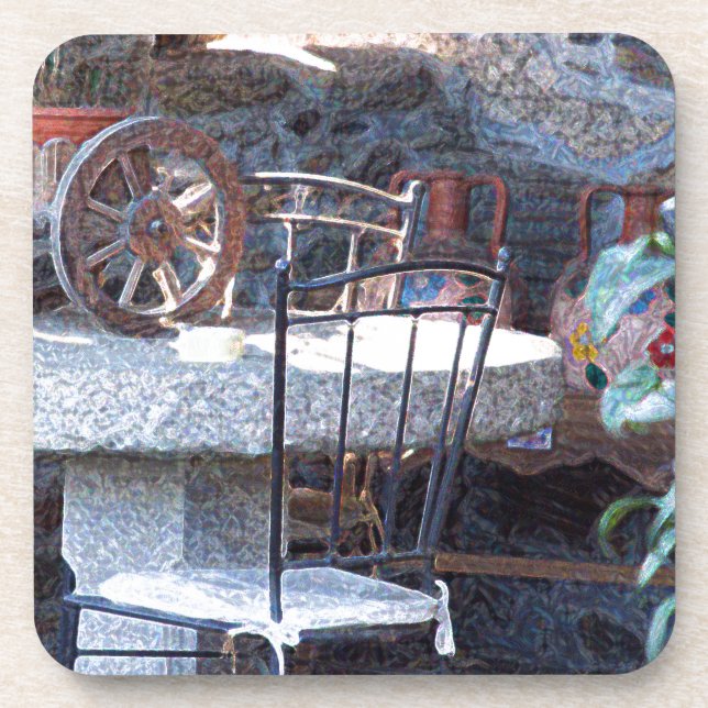 Spanish Cactus Still Life Beverage Coaster (Front)