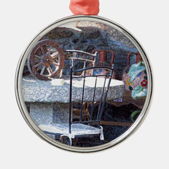 Spanish Cactus Still Life Metal Ornament (Front)