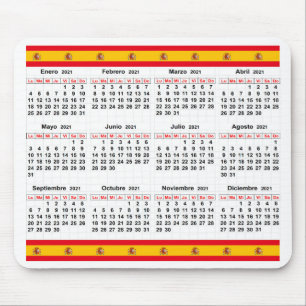 Spanish calendar 2021 mouse pad