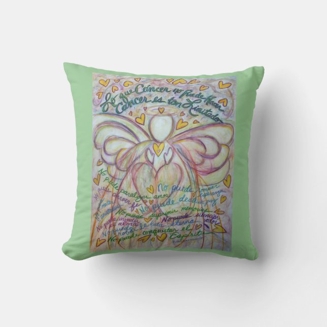 Spanish Cancer Angel Decorative Throw Pillow (Front)